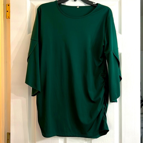 EUC Love2Mi Maternity Size Large 3/4 Sleeve Casual Green Maternity Top - Picture 2 of 8